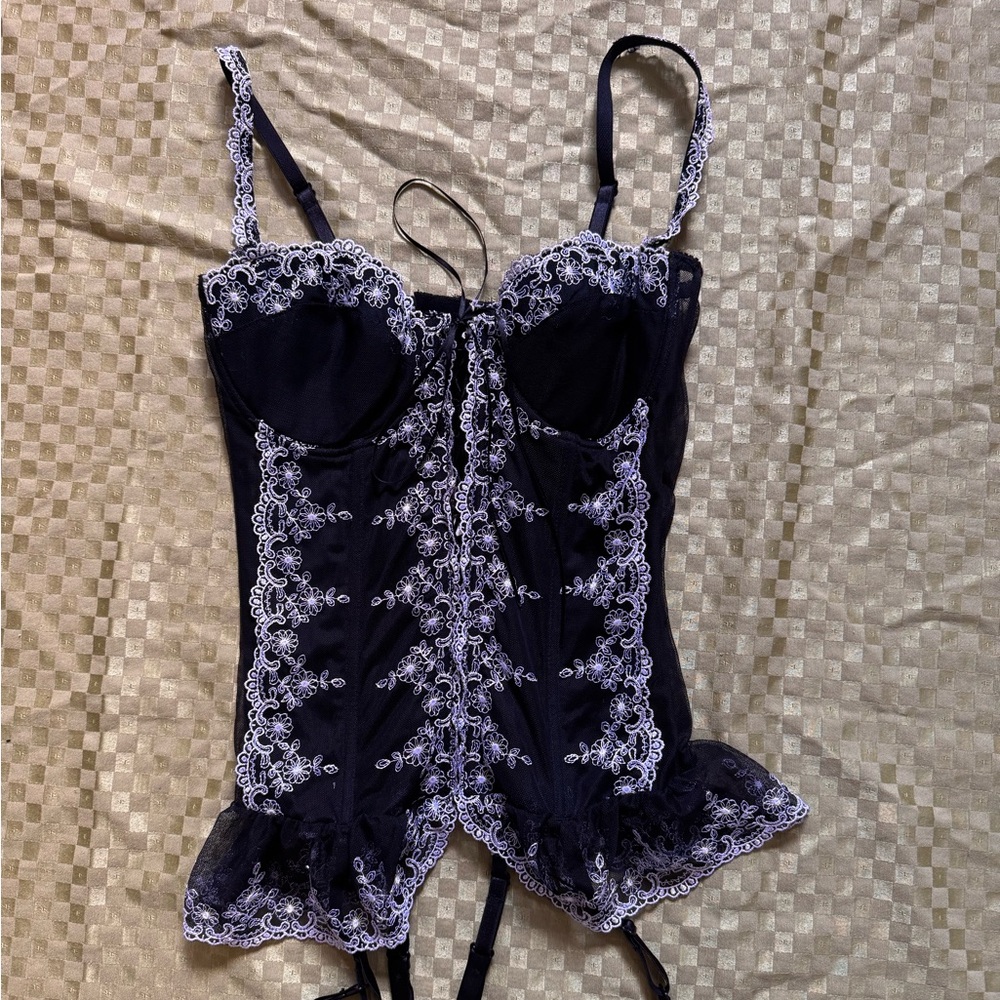 Black and White Lace Corset